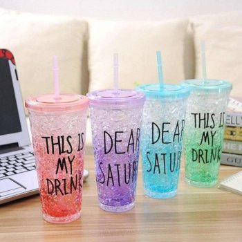 Juice Mug Juice Jar Ice Crushed Designed With Straw