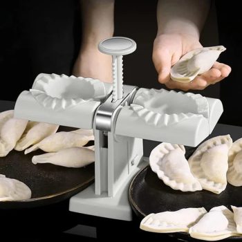Double Head Automatic Dumpling Maker Mould,Dumpling Maker Press with Kneading Pad,2 Dough Pressing Tools and Spoon.Quick Dumplings Pierogi Maker for Home,Kitchen,Restaurant