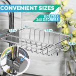 Over Faucet Sponge Holder for Kitchen Sink Faucet - Stainless Steel Faucet Rack for Kitchen Sink Organizer Rack for Kitchen Sponge Holder for Sink - Kitchen Sink Sponge Holder Around Faucet Caddy