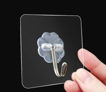 4 pieces PVC Wall Hooks Self Adhesive - Heavy Duty Strong Wall Sticker Hook for Home Kitchen Bathroom | Damage-Free Hanging | Pack of 4 | Multi-Purpose Use (Transparent)