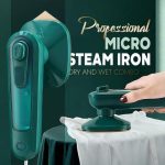 Travel Steam Iron for Clothes,Biupky Portable Steamer Clothes,180° Rotating Handheld Iron,Micro Steam Iron Hand Held Support Dry And Wet Ironing Home College (Green),17*12*17