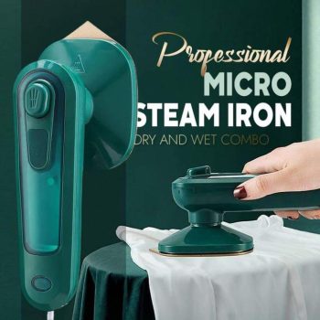 Travel Steam Iron for Clothes,Biupky Portable Steamer Clothes,180° Rotating Handheld Iron,Micro Steam Iron Hand Held Support Dry And Wet Ironing Home College (Green),17*12*17