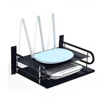 Metal Wifi Router Stand Shelf Double Layer Wall Mounted Shelf Home decorator Ratings 6