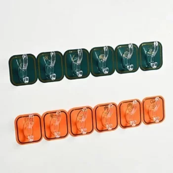 6 in 1 Self Adhesive Heavy Duty Colourful Sticker Wall Hook,Magic Sticker Wall Hanger,Kitchen Hanger and Hooks,Durable Cloth Hanger Hooks,Wall Without Drilling