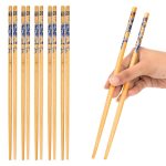 Natural Bamboo Reusable Chopsticks for Sushi, Noodles, Fried Rice (24 cm, Brown) 10 pairs.