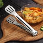 Kitchen Cooking Tongs Stainless Steel Food Serving Tongs 7''